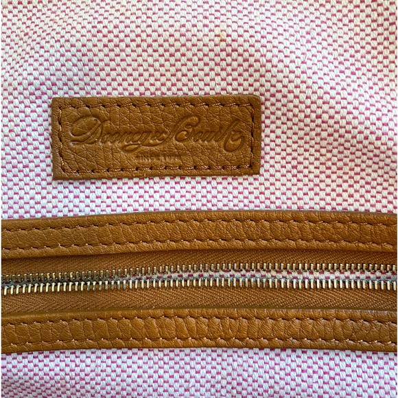 DOONEY & BOURKE Brown Italian Leather Satchel Tote Bag with Gold Hardware - Picture 8 of 16